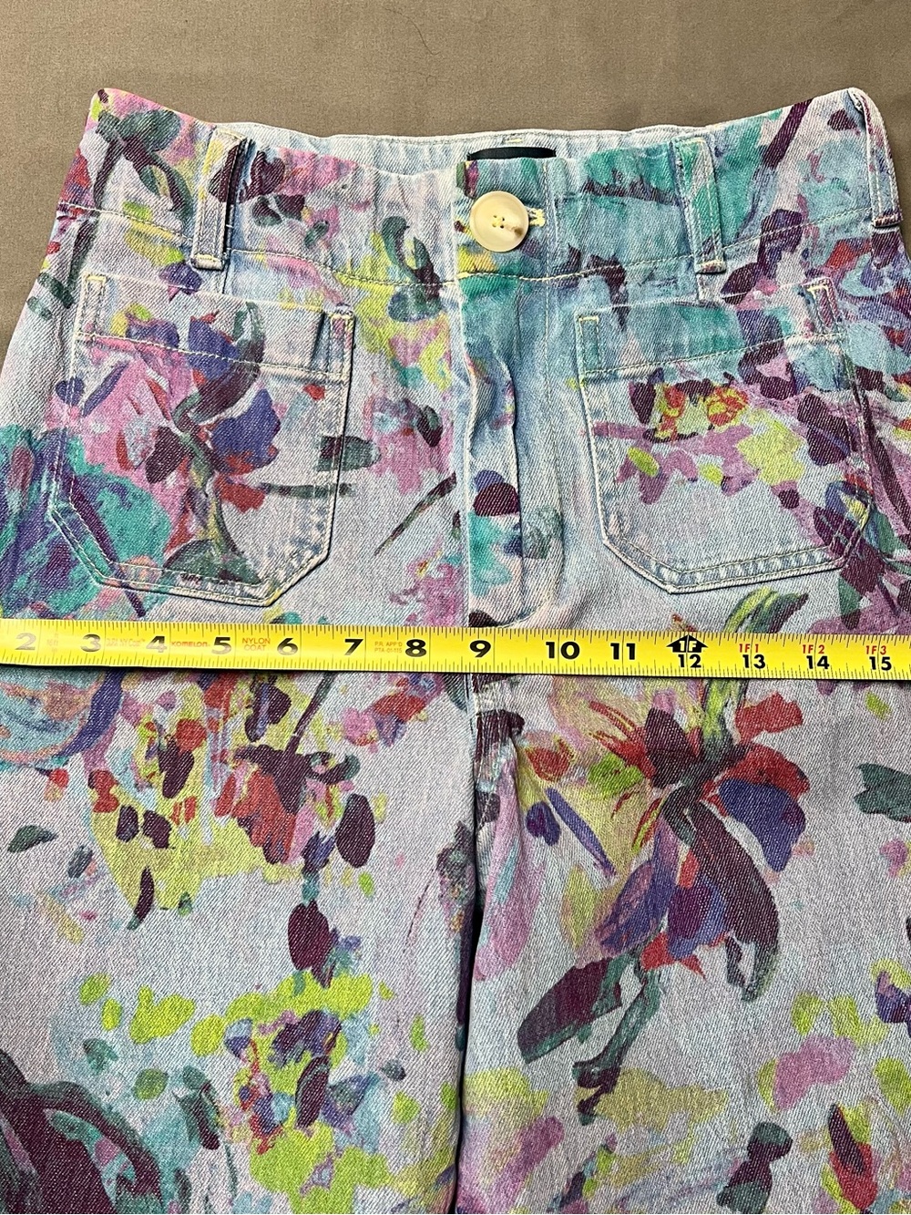 NWOT Anthropologie Maeve Colette High Rise Wide Leg Cropped Jeans Floral Size 27 - Picture 9 of 10